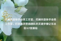 代刷抖音快手业务工作室，代刷抖音快手业务工作室，打造高效营销团队的关键步骤亿乐社区SUP货源站