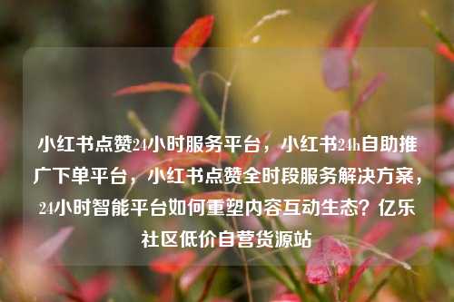 小红书点赞24小时服务平台，小红书24h自助推广下单平台，小红书点赞全时段服务解决方案，24小时智能平台如何重塑内容互动生态？亿乐社区低价自营货源站  第1张